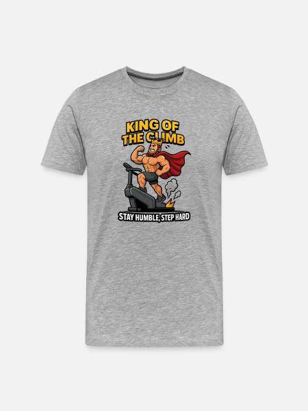 Entraînement Roi de la montée - T-shirt bio Premium Homme - gris chiné