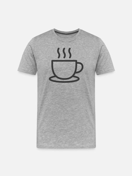 Kaffeetassen-Kunst für einzigartige Kleidung - Männer Premium Bio T-Shirt - Grau meliert