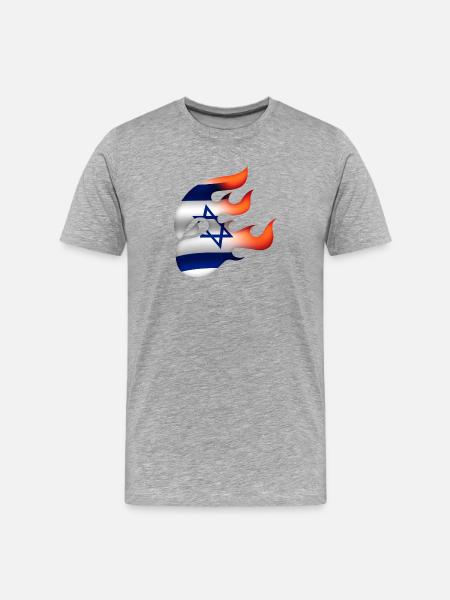 Flagge Israels - Israel - Ninja - Männer Premium Bio T-Shirt - Grau meliert