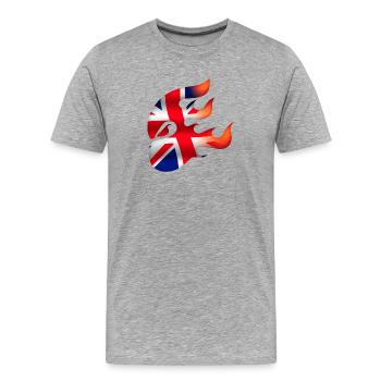 Drapeau du Royaume-Uni - Royaume-Uni - Ninja - T-shirt bio Premium Homme - gris chiné - Devant - Damien (186cm)