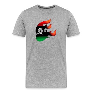 Flagge von Libyen - Libyen - Ninja - Männer Premium Bio T-Shirt - Grau meliert - Vorne - Damien (186cm)