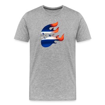 Drapeau du Honduras - Honduras - Ninja - T-shirt bio Premium Homme - gris chiné - Devant - Damien (186cm)