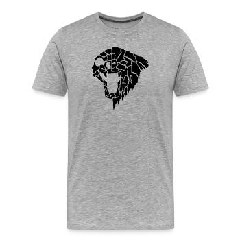 Stammes-Bär - Männer Premium Bio T-Shirt - Grau meliert - Vorne - Damien (186cm)