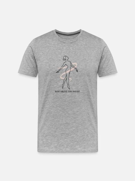 Empowered Woman with Ribbon Motif - Men's Premium Organic T-Shirt - heather grey