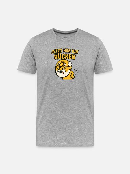 Jetzt hab ich...witziges Motiv - Männer Premium Bio T-Shirt - Grau meliert