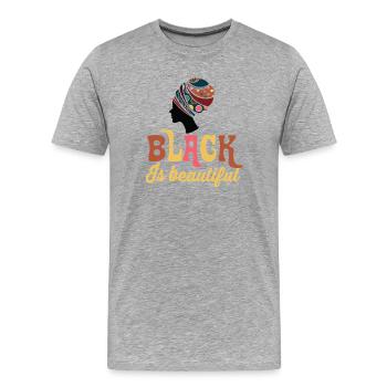 Farbe und Kraft: Schwarz ist eine schöne Kunstillustration - Männer Premium Bio T-Shirt - Grau meliert - Vorne - Damien (186cm)