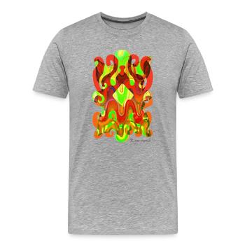 formulaires-tapisserie-2023-2_-9- - T-shirt bio Premium Homme - gris chiné - Devant - Damien (186cm)
