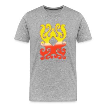 formulaires-tapisserie-2023-2_-13- - T-shirt bio Premium Homme - gris chiné - Devant - Damien (186cm)