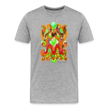 formulaires-tapisserie-2023-2_-7- - T-shirt bio Premium Homme - gris chiné - Devant - Damien (186cm)