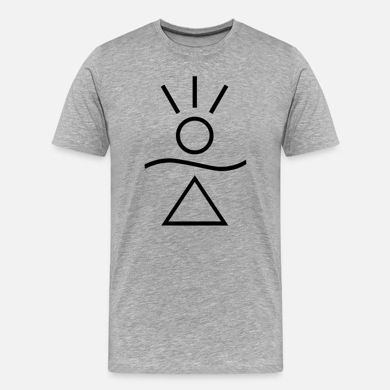 Honnaua - Das Amulett des Glücks - Männer Premium Bio T-Shirt - Grau meliert