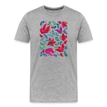 Lebendige Blumen - Männer Premium Bio T-Shirt - Grau meliert - Vorne - Damien (186cm)