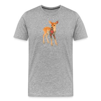 Yakuza Fawn – Inked Innocence - Men's Premium Organic T-Shirt - heather grey - Front - Damien (186cm)