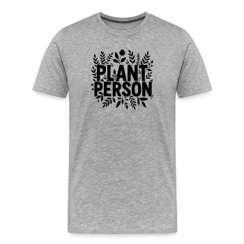 plant person - Männer Premium Bio T-Shirt - Grau meliert - Vorne - Damien (186cm)