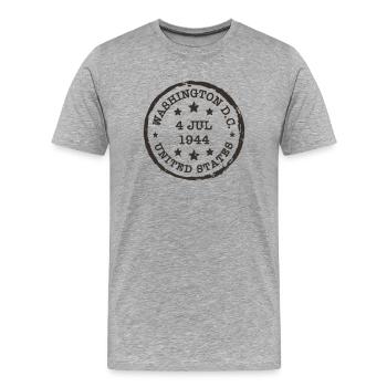 Vintage Washington USA Reise Poststempel Design - Männer Premium Bio T-Shirt - Grau meliert - Vorne - Damien (186cm)