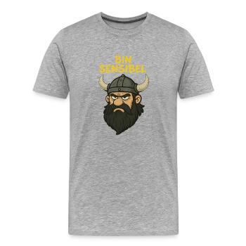 Bin sensibel...witziger Wikinger - Männer Premium Bio T-Shirt - Grau meliert - Vorne - Damien (186cm)