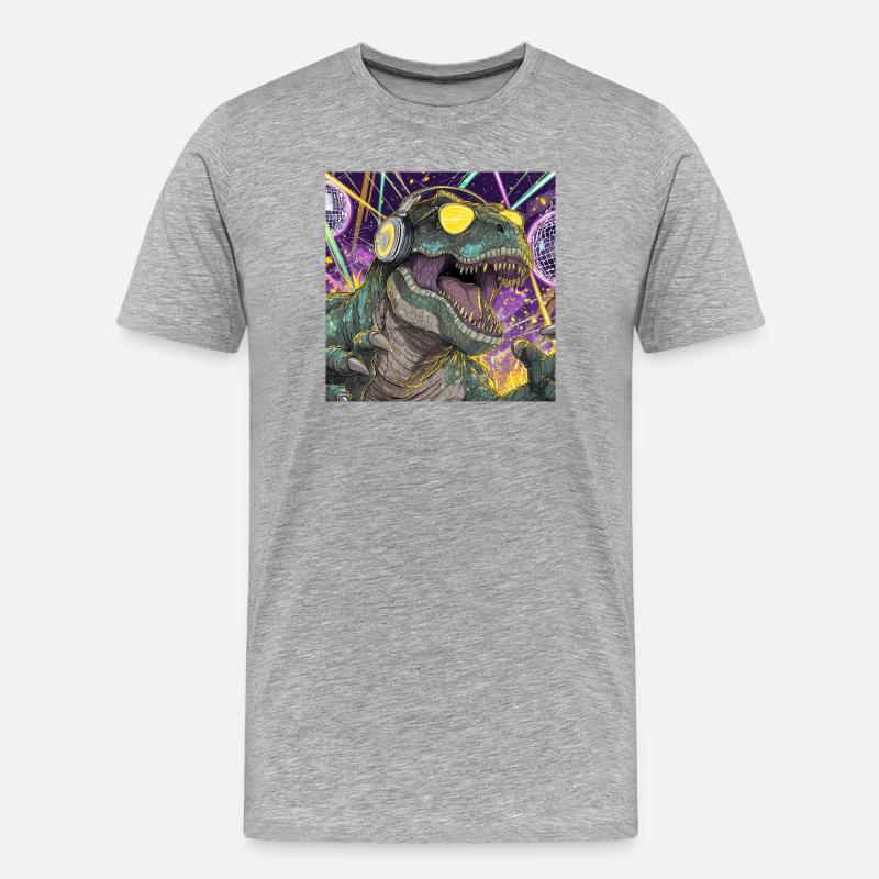 Party-Rex – Der König der Tanzfläche - Männer Premium Bio T-Shirt - Grau meliert