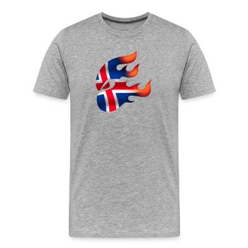 Drapeau de l’Islande - Islande - Ninja - T-shirt bio Premium Homme - gris chiné - Devant - Damien (186cm)