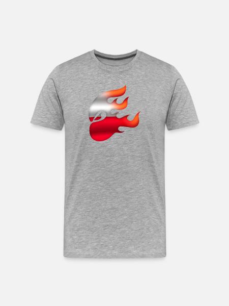 Flag of Poland - Poland - Ninja - Men's Premium Organic T-Shirt - heather grey