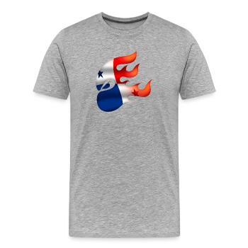 Drapeau du Panama - Panama - Ninja - T-shirt bio Premium Homme - gris chiné - Devant - Damien (186cm)
