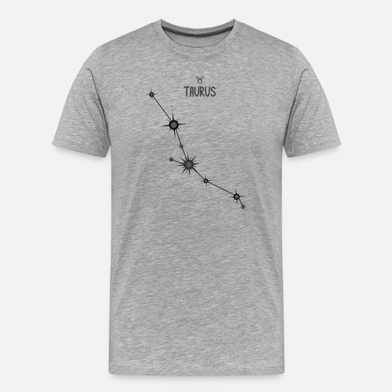 Stier Sternzeichen Sternbild Schwarz & Grau - Männer Premium Bio T-Shirt - Grau meliert