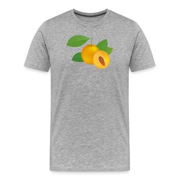 Motif mirabelle à la chair juteuse - T-shirt bio Premium Homme - gris chiné - Devant - Damien (186cm)