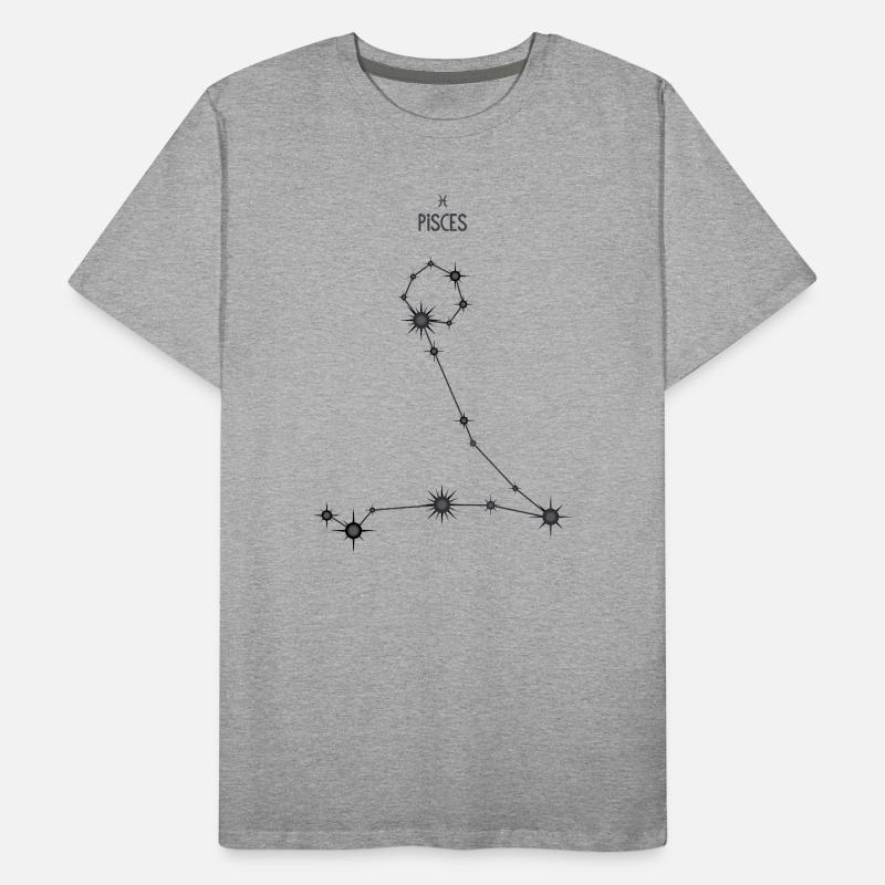 Fische Sternzeichen Sternbild Schwarz & Grau Männer Premium Bio T-Shirt