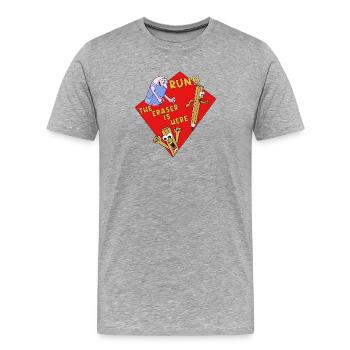 Run The Eraser Is Here Funny School - Men's Premium Organic T-Shirt - heather grey - Front - Damien (186cm)