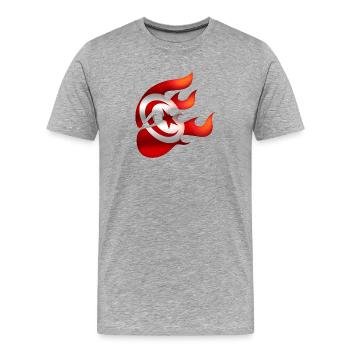 Drapeau de la Tunisie - Tunisie - Ninja - T-shirt bio Premium Homme - gris chiné - Devant - Damien (186cm)