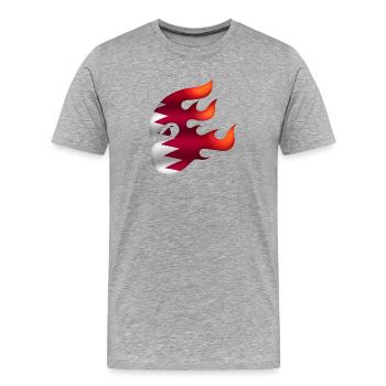 Qatar Flag - Qatar - Ninja - Men's Premium Organic T-Shirt - heather grey - Front - Damien (186cm)