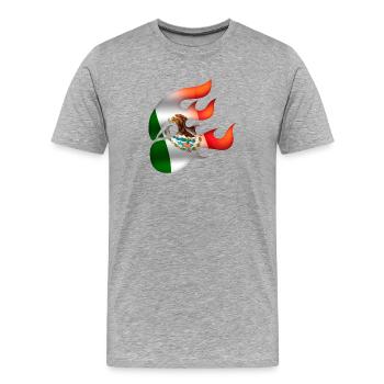 Drapeau du Mexique - Mexique - Ninja - T-shirt bio Premium Homme - gris chiné - Devant - Damien (186cm)