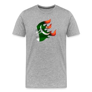 Flag of Pakistan - Pakistan - Ninja - Men's Premium Organic T-Shirt - heather grey - Front - Damien (186cm)