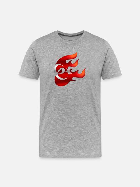 Flag of Turkey - Turkey - Ninja - Men's Premium Organic T-Shirt - heather grey