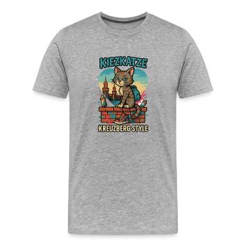 Kreuzberg Berlin - T-shirt bio Premium Homme - gris chiné - Devant - Damien (186cm)