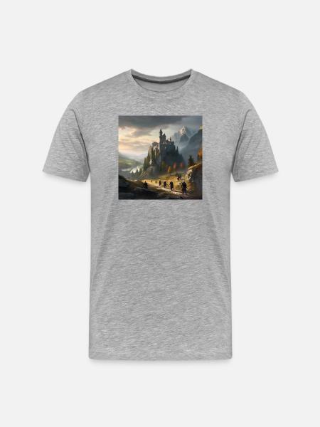 Castle Integration with Fantasy Place - Men's Premium Organic T-Shirt - heather grey