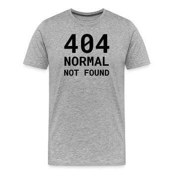 404 Normal Not Found - Chemise drôle de nerd erreur - T-shirt bio Premium Homme - gris chiné - Devant - Damien (186cm)
