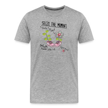 seize the moment - Men's Premium Organic T-Shirt - heather grey - Front - Damien (186cm)