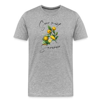 Sour Sweet Summer - Men's Premium Organic T-Shirt - heather grey - Front - Damien (186cm)