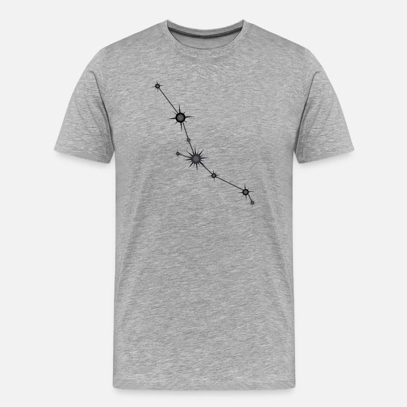 Stier Stern Sternbild Sternzeichen Schwarz & Grau - Männer Premium Bio T-Shirt - Grau meliert