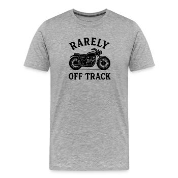 rarely off track motorcycle - Männer Premium Bio T-Shirt - Grau meliert - Vorne - Damien (186cm)