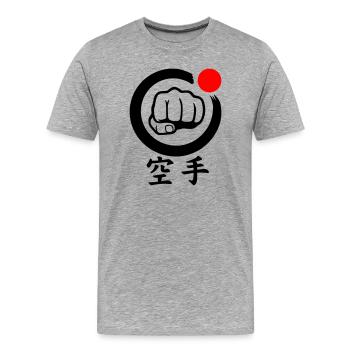 Karate Faust / Fist - Men's Premium Organic T-Shirt - heather grey - Front - Damien (186cm)