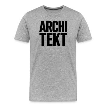 Architekt Schriftzug gestapelt - Männer Premium Bio T-Shirt - Grau meliert - Vorne - Damien (186cm)