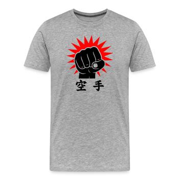 Karate Faust / Fist - Men's Premium Organic T-Shirt - heather grey - Front - Damien (186cm)