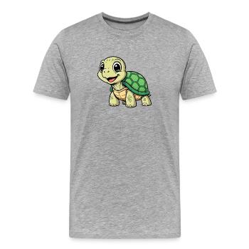 Cute turtle animation - Men's Premium Organic T-Shirt - heather grey - Front - Damien (186cm)