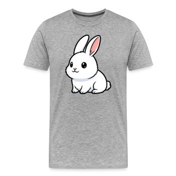 Niedlicher Hasen-Charme in Pastell - Männer Premium Bio T-Shirt - Grau meliert - Vorne - Damien (186cm)