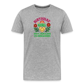 Schönen Geburtstag Mädchen Design - Männer Premium Bio T-Shirt - Grau meliert - Vorne - Damien (186cm)