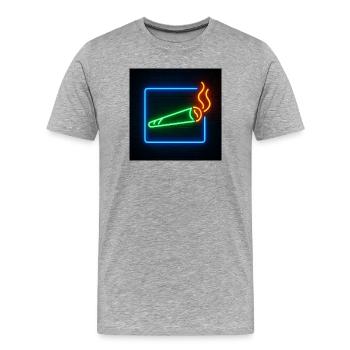 Neon Joint - Männer Premium Bio T-Shirt - Grau meliert - Vorne - Damien (186cm)