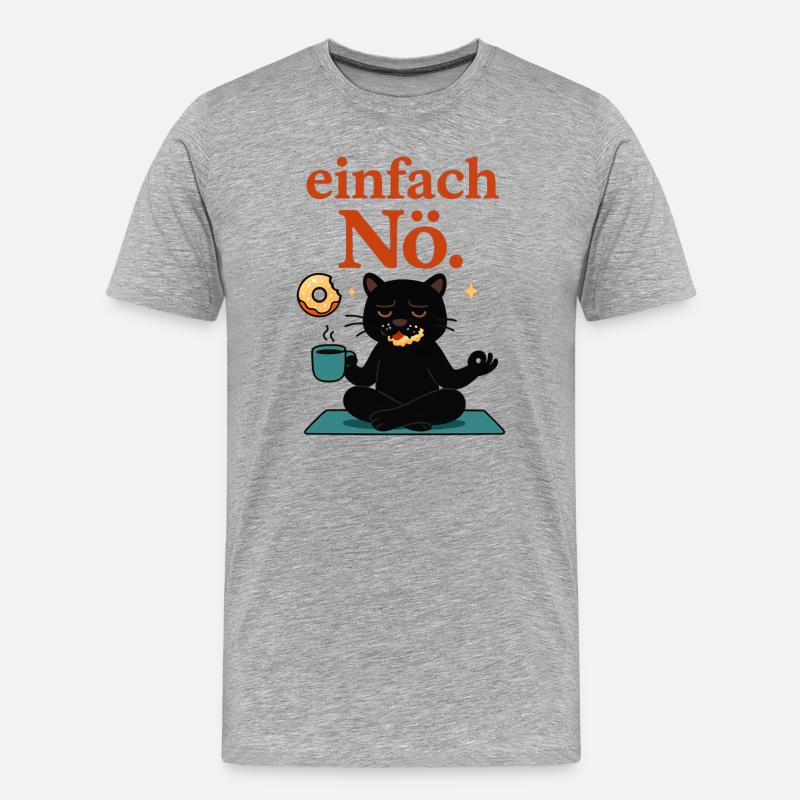 Entspannte Yogapose - einfach Nö - Männer Premium Bio T-Shirt - Grau meliert