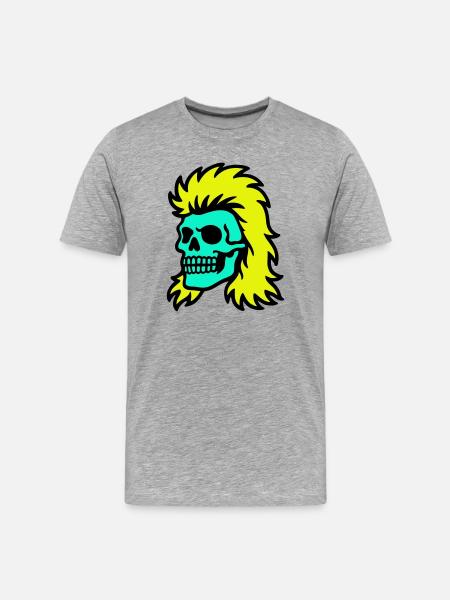 Mullet Skull - Men's Premium Organic T-Shirt - heather grey