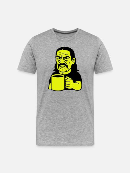 Angry Coffee Man - Men's Premium Organic T-Shirt - heather grey