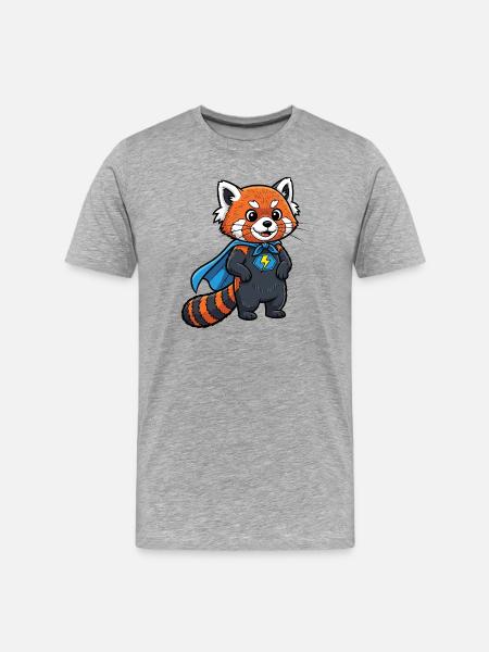 Superheldenkätzchen Design - Männer Premium Bio T-Shirt - Grau meliert